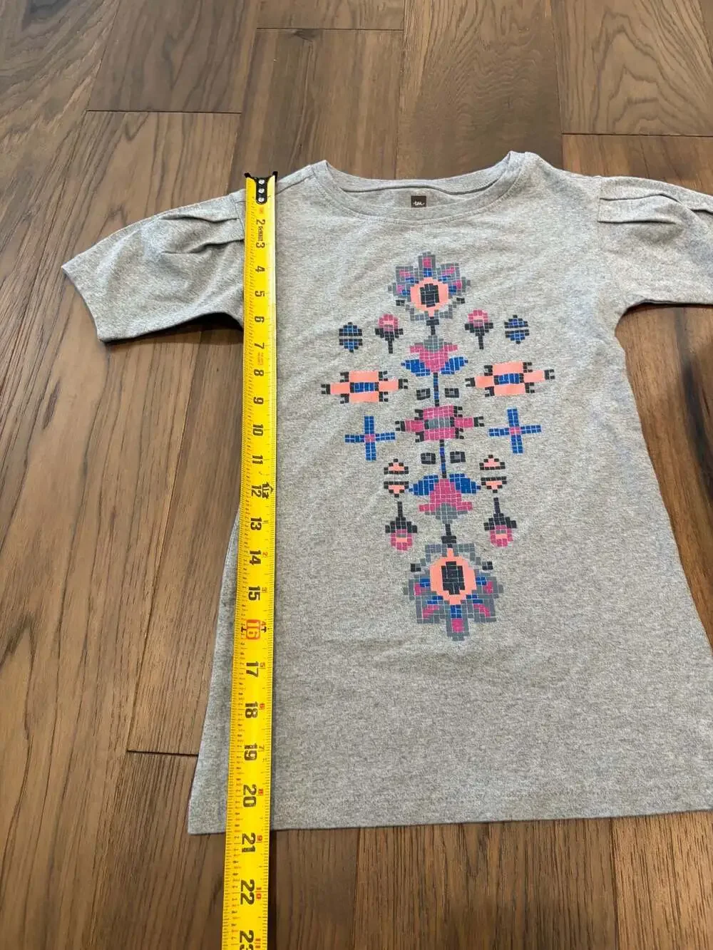 Tea Collection Girls Gray Geometric Pattern Tunic Dress Size 4